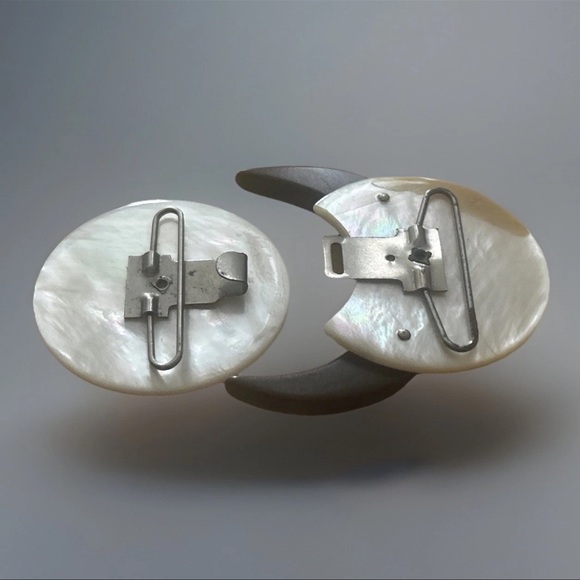 Mother Of Pearl And Moon Sliver Women’s Belt Buckle Two Piece - Picture 5 of 6